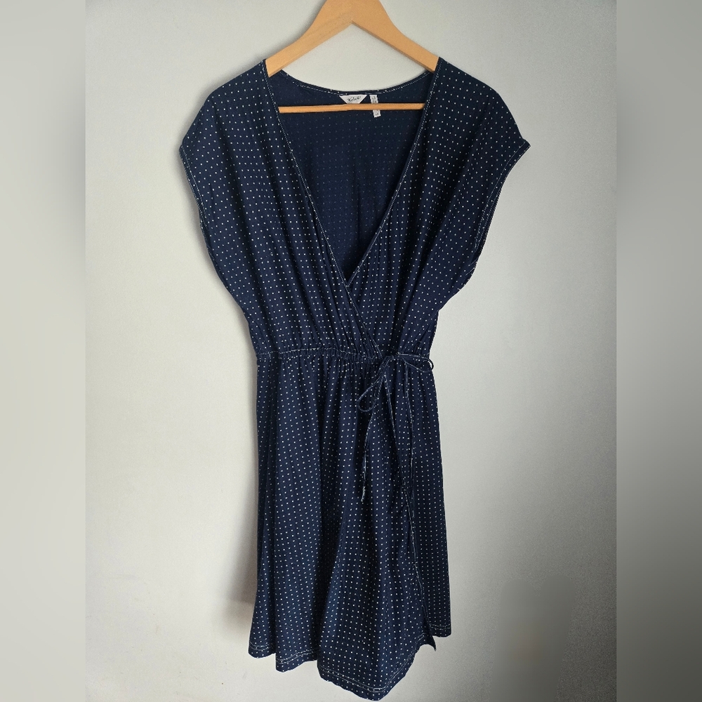 WOOLRICH Navy Polka Dot Wrap Dress